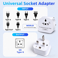 Adaptor Perjalanan Tipe G Standar Keselamatan Inggris, Universal untuk Adaptor Steker Inggris
