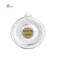 Papier D'aluminium De Four À Gaz Couvre Brûleur Bavoir Jetable Revêtements Poêle Couvre Résistant À L'huile Tapis Dia 243MM