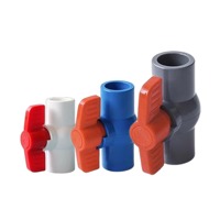 Vanne à boisseau sphérique manuelle à raccordement rapide en PVC, DN15, grise, pour l'eau (lot de 20)