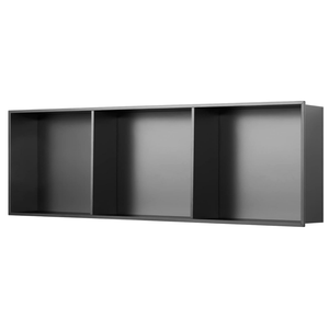 Nicho de Pared de Doble Capa Negro Mate Innovador, Nicho de Ducha Moderno Montado en la Esquina con Tira de LED Impermeable para Aplicaciones en Hoteles - Product Image 2