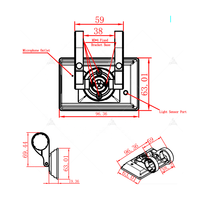 Layar Speedometer TFT SiAECOSYS SCJ3500 untuk Skuter Listrik dengan Cangkang Plastik DC 10-100V