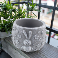 Pot de fleurs en ciment design lapin pour plantes vertes, décoration de serre intérieure et de bureau, vente en gros
