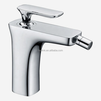 Robinet Mitigeur Bidet Moderne en Acier Inoxydable Chromé, Monocommande, à Poser sur Plan, avec Cartouche Céramique