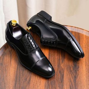 Nouvelles chaussures en cuir pour hommes, style européen, à lacets, pour occasions formelles, mariages et banquets, pour jeunes. - Product Image 6