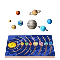 Planche d'apprentissage en bois sur le système solaire, jouet de puzzle scientifique pour enfants, outil éducatif 4-6 ans STEM, huit planètes majeures
