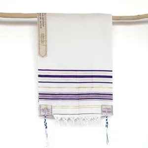 Scialle Tallit messianico preghiera ebraica sciarpa bianca Hanukkah con borsa 120x160cm Tallit religioso avvolge regalo israeliano
