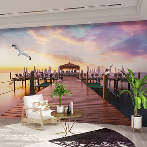 <span class=keywords><strong>Papier</strong></span> <span class=keywords><strong>peint</strong></span> 3D Espace <span class=keywords><strong>Mer</strong></span> Paysage Restaurant Salon B & B <span class=keywords><strong>Chambre</strong></span> à coucher Thé au lait Boutique Fond d'écran - Product Image 3