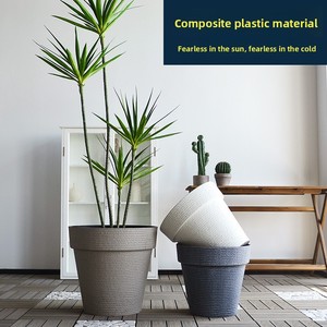 Pots à plantes très grands P455, pots en plastique épais, jardinières vertes <span class=keywords><strong>pour</strong></span> l'extérieur, pot à arbres de rue, grande taille, jardinière ronde - Product Image 6