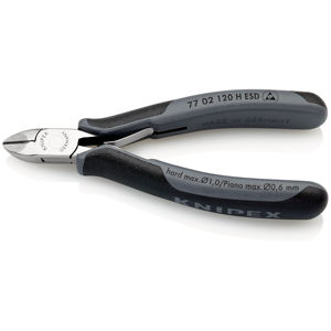 KNIPEX 77 02 120 H Cortador lateral electrónico ESD con mangos multicomponentes con punta de carburo ESD 120 - Product Image 1