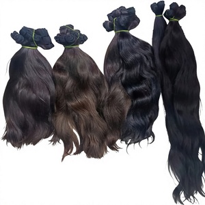 Extensions de cheveux humains vierges Remy indiens en vrac, double trame machine, pointes pleines, toutes couleurs, ondulations profondes lâches, sans produits chimiques, Yaki Fumi - Product Image 1