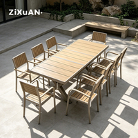 Meubles de terrasse pour restaurant, salon de jardin en osier pour hôtel, ensemble table et chaises modernes d'extérieur, chaise en aluminium pour piscine, bistrot, balcon