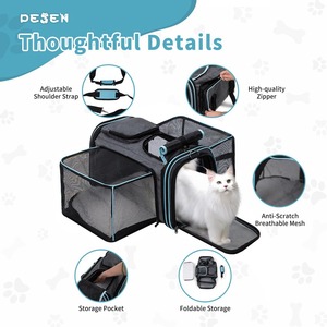 Compact <b>Foldable</b> Cat Bag - Expandable Lightweight Car Travel Carrier Cross-Border - Product Image 4