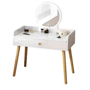 עיצובים פשוטים 3 מצבי תאורה דירות קטנות חדר שינה שולחן איפור איפור עם מראה ומגירה אחת