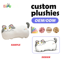 BIPU Calico Cat Plush Hug Pillow Low MOQ Wholesale Filled PP Cotton Long Shape Stuffed Pillow for 0-24 Months Party Use