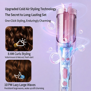 Fer à boucler automatique avec plus de 100 millions d'ions négatifs, coiffage à air froid et conception anti-brûlure pour tous types de cheveux - Product Image 2