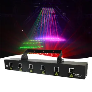 Projecteur de faisceau lumineux RGB 6 yeux, livraison gratuite Grace 6W, barre de faisceau Laser, Animation