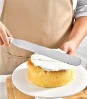 Ensemble de 6 ustensiles de cuisine en silicone avec manches, pour la pâtisserie à domicile, comprenant une spatule à gâteau et une spatule triangulaire à pizza