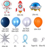 Kit d'arche de ballons pour fête d'anniversaire sur le thème de l'espace, guirlande de ballons en aluminium en forme de soucoupe volante, fusée et astronaute pour la décoration de fête sur le thème de l'espace