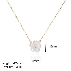 Collar de Perlas Naturales, Collar Apilable de Acero Inoxidable, Collar con Colgante de Concha Abierta, Accesorios de Acero Inoxidable - Product Image 3