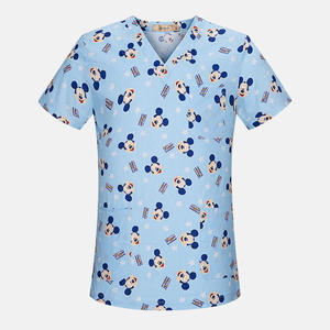 100% Cotton Hospital <strong>Scrubs</strong> Uniform Sets Custom Logo Stretchy Medical Printed <strong>Scrubs</strong> <strong>Top</strong> Unisex Women Medical <strong>Scrub</strong> <strong>Tops</strong> - Product Image 2