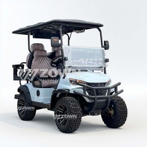 Light Blue 2 Seater Lifted Golf <b>Cart</b> Front Crash Guard <b>Foldable</b> Windshield Villa Backyard Transport - Product Image 1