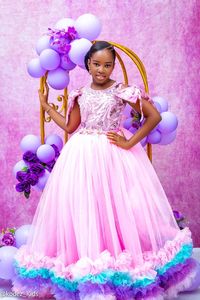 Abiti da compleanno per ragazze con applicazioni in pizzo, volant, abito da damigella per matrimoni, feste, bambini, ballo di fine anno, servizio fotografico - Product Image 2