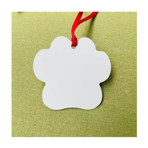 Impresión <span class=keywords><strong>de</strong></span> pata <span class=keywords><strong>de</strong></span> <span class=keywords><strong>perro</strong></span> <span class=keywords><strong>de</strong></span> doble cara, adornos <span class=keywords><strong>de</strong></span> Metal <span class=keywords><strong>de</strong></span> sublimación, blanco brillante, adornos <span class=keywords><strong>de</strong></span> Navidad <span class=keywords><strong>de</strong></span> aluminio en blanco - Product Image 2