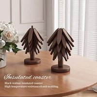 Sous-plats en bois avec supports pour tasses en forme de moulin à vent, résistants à la chaleur, écologiques, non toxiques, résistants à l'huile, plateau de rangement pour bols et théières