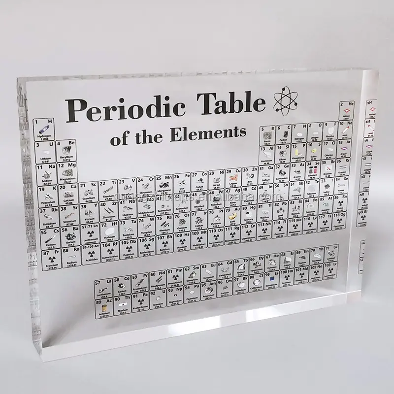 Acryl Druck Plaque Periodische Tabelle der Elemente Block Zähler Geschenk Handwerk Display