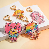 Porte-clés en acrylique personnalisé, design mignon, fabrication en usine, mini, sur mesure, vente en gros sans MOQ