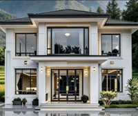 Villa moderne en acier léger de style ferme américaine, maison modulaire en acier résistante aux chocs avec plans gratuits pour villas anti-typhon en bord de mer