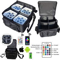 Kit de 6 projecteurs LED sans fil 18W avec application Smartbat, rechargeables, pour mariages, soirées, DJ et scènes
