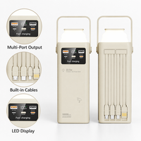 Batterie externe haute capacité pour le camping en plein air, 80000 mAh, PD22.5w, charge rapide, avec double port USB Type-C, 4 câbles, lumière LED