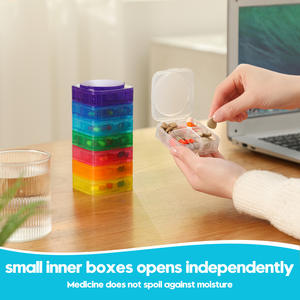 Pastillero Portátil Desmontable de 7 Días con 4 Compartimentos de Material ABS para Viajes y Uso Diario - Product Image 3