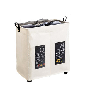 Ins Style 3 Sections Panier De Rangement Pliant avec Roues Pliable Grand Baril Vêtements Sales Sac À Linge Panier Organisation - Product Image 2