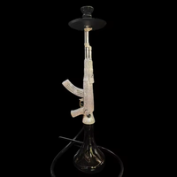 Ensemble de chicha de luxe de grande taille en forme de pistolet Ak47, ensemble de chicha en résine arabe de Dubaï, ensemble de chicha en diamant Ak47