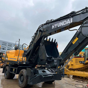 Excavatrice sur pneus Hyundai 210W-9T d'occasion, modèle 2023, poids opérationnel de 21 tonnes, moteur, boîte de vitesses, pompe, roulement, prix compétitif - Product Image 1