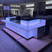 Comptoirs de bar commerciaux modernes avec éclairage LED pour discothèque et sushi, comptoir de bar pour café