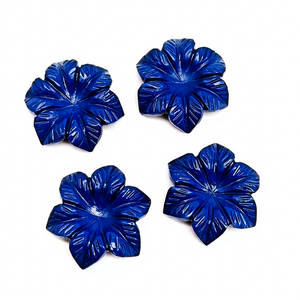 Flor de Lapislázuli Natural de 23mm Tallada a Mano, Gema de Lapislázuli, Piedra Suelta Tallada para Joyería, Precio al por Mayor, Venta a Granel - Product Image 1