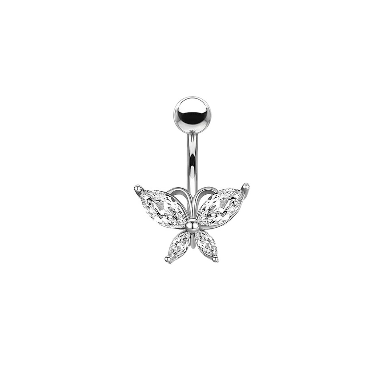 Butterfly zircon section silver