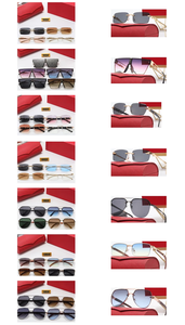 2025新作バッファローホーンメガネメタルリムレス高級サングラスファッションアイウェアブランドデザイナーシェードサングラス女性男性 - Product Image 6