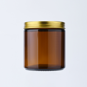 Pots cosmétiques à face droite <span class=keywords><strong>4</strong></span> oz 8oz Bougie ronde à paroi épaisse faisant du beurre corporel Pots en verre ambré - Product Image 2