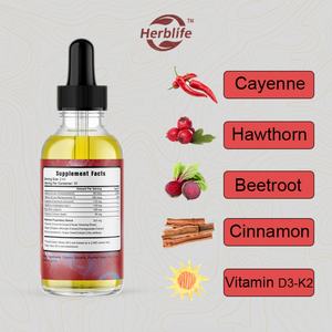 Gouttes de piment de Cayenne, aubépine, racine de betterave, cannelle, vitamine D3, K2, soutien du système immunitaire, antioxydant, énergie quotidienne, végétalien sans OGM - Product Image 3