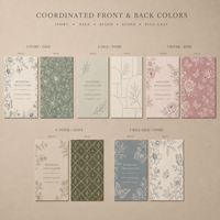 Cartes de vœux florales double face, cartes en papier botanique personnalisées pour mariage, fiançailles et fête prénuptiale