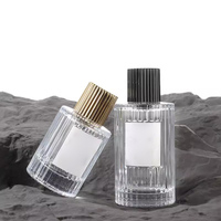 Parfum Unique de Luxe Transparent Ambre Noir Givré Vide Rond 30ml 50ml Bouteille de Parfum en Verre 100ml avec Boîte d'Emballage