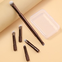 6-teiliges Austauschbares Mini-Make-up-Pinsel-Set Tragbare Reise-Augen-Make-up-Pinsel für Lidschatten-Verblendung und Concealer mit Box