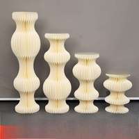 Support de gâteau cylindrique 3 pièces, table à gâteau, piédestal avec plateau en acrylique, cylindre rond pliable blanc pour la présentation de gâteaux d'anniversaire