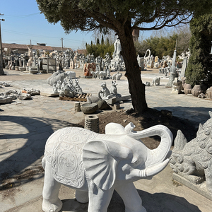Diseño moderno tallado a mano piedra elefante jardín Animal estatua elegante jardín decoración escultura - Product Image 6