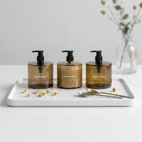 Bouteilles en verre de luxe de 300ml 400ml 500ml avec têtes de pompe contenants vides de lavage des mains et de lotion shampooing bouteille de pompe Gel douche