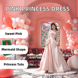 Vestido de Fiesta de Primavera, Sin Tirantes, Cintura Natural, Color Rosa Caramelo, Silueta de Sirena, Elegante, con Falda Tutú de Princesa - Product Image 2